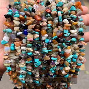 Lote de 34 pulgadas de <span class=keywords><strong>piedra</strong></span> <span class=keywords><strong>semipreciosa</strong></span> tibetana amatista Chip Pepita púrpura cuarzo Calcedonia citrino granate para collar de pulsera - Product Image 2