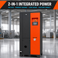 Compresseur d'air à vis deux-en-un 7,5 kW 10 CV, réservoir 130 L, 10 bars, faible bruit, économie d'énergie pour machine de gravure laser