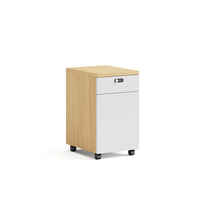 Armoire de rangement de dossiers de bureau en bois mobile à 1 tiroir moderne côté bureau élégant avec serrure à combinaison pour l'école