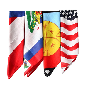 Vente en gros de bandana drapeau Haïti coton doux coupe-vent séchage rapide drapeau caraïbe carré écharpe cache-cou pour le cyclisme - Product Image 5