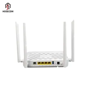 Hosecom wifi6 4 GE pot Gpon ONU dual band 2.4G 5G modem wifi XPON ont Gepon onu untuk rumah