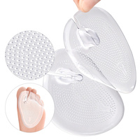 GEL Tongs transparentes Coussinets métatarsiens auto-adhésifs pour sandales à lanières Supports de voûte 2 pièces