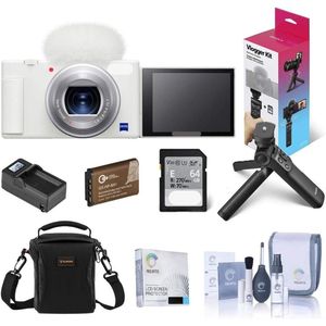 ZV-1 Compact 4K HD Digital Camera White Bundle <b>Shooting</b> Grip/Tripod 64GB UHS-II SD Card - Product Image 3