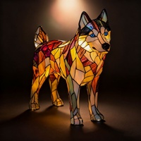 Lámpara LED de Resina con Diseño de Dachshund Estilo Caricatura, Serie de Gatos y Perros Luminosos, Estatua Decorativa Creativa de Animales, Lámpara para un Hogar Acogedor