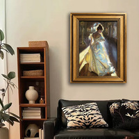 Weltberühmtes Meisterwerk Schönes Frauenbild Kunstdruck Aluminiumlegierung Goldrahmen Hotel Schlafzimmer Dekor Wandbild Hintergrundwand Wohnzimmer