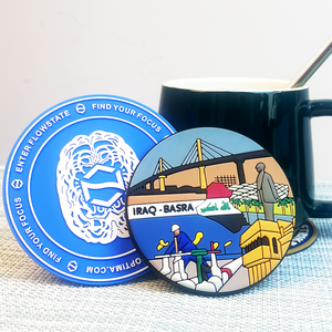Hot Sale Creative Logo Coasters Soft PVC Rubber Plastic Material With Printed Logo From Existing Mould Mats & Pads