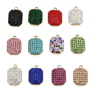 Pendentif en strass de cristal, breloques rectangulaires, serti clos, accessoire de bijouterie DIY, unisexe, pour usage quotidien - Product Image 5