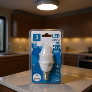 LED C37 E14 5W 6400K Light Bulb 425 Lumen Daylight Bulb - Product Image 3