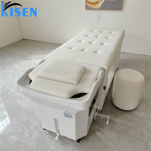 อ่างสระผมแบบพกพา Kisen โต๊ะทำผม เตียงสปาหัว ปรับแต่งได้ สีดำ ขาว เบจ เตียงสระผมแบบไม่ใช้ท่อ - Product Image 5