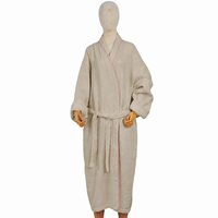Peignoir de spa hôtelier style kimono, col classique, unisexe, super doux, longueur intégrale, pour toutes les saisons