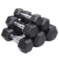 Haltères hexagonaux en PVC MKAS, haltères hexagonaux pour salle de sport, haltères hexagonaux avec 10 kg, 40 kg, 50 kg, ensemble d'haltères hexagonaux, poids de salle de sport, ensemble d'haltères
