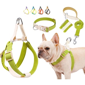 2023 Luxury Premium Coated Macaron <b>Light</b> Yellow Waterproof <b>Dog</b> Training Collar H-strap Harness Adjustable Polyester PVC <b>Dog</b> - Product Image 1