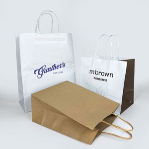 Custom Print Eco-friendly Fast <b>Food</b> to Go Delivery Paper <b>Bag</b> Restaurant Takeout Packaging Kraft Paper <b>Bag</b> - Product Image 4