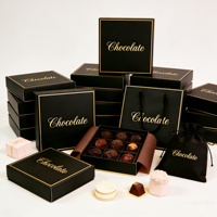 Individuelle Goldfolien-Logo Schokoladenbox Umweltfreundliche Biologisch Abbaubare Starre Papierverpackung mit Deckel und Boden Schokoladenbox mit Trennwand