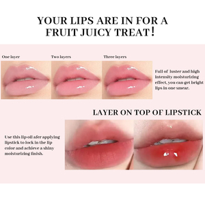 ลิปกลอสแบบมีขนสีชมพูใสลิปผลไม้วีแกนลิปกลอสแบบแผ่นติดโลโก้ตามสั่ง - Product Image 3