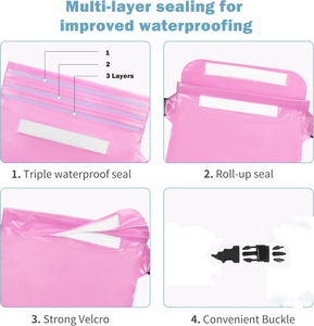 Sac banane étanche en PVC personnalisé avec logo et motif, idéal pour la plage, le sport et la natation, pour téléphone portable - Vente en gros à prix réduit - Product Image 4