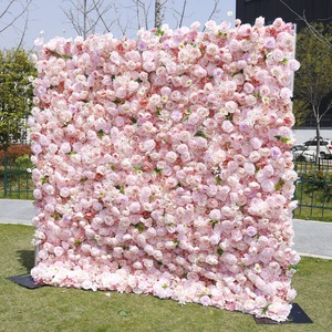 8x8 ft <b>Artificial</b> Silk and Plastic Flower Wall 3D 5D Style 8x8 ft for Party Wedding Decoration & Supplies - Product Image 5