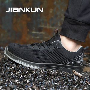 Chaussures de sécurité JIANKUN légères en acier, anti-écrasement, antidérapantes, durables, respirantes en maille + cuir microfibre, imperméables pour hommes - Product Image 5