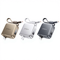 Batería Externa REMAX FP-90, Carga Rápida de 22.5W, Cable con Cordón Integrado, 10000mAh, PD20W, Pantalla Digital, con 90 °   Enchufe Plegable