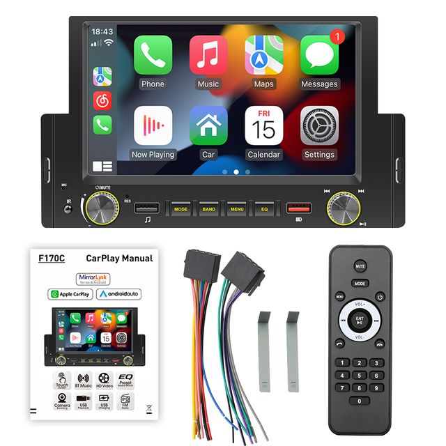 Single Din Car MP5 Player FM Video Reproductor De Carro Carplay Audio System Auto MP5 DVD Player