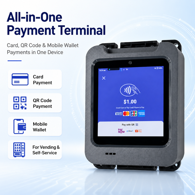 Multi Payment Vending Machine POS System Card Reader Supporting Card QR Code and Mobile Wallet Payment