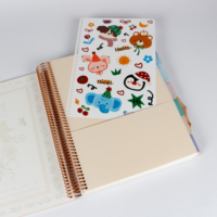 Bloc-notes à spirales A4 à motifs floraux avec couverture en papier, 100 feuilles, impression UV/laminage/numérique, personnalisable, cadeau promotionnel, Chine