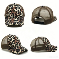 Casquette en maille à imprimé animal de haute qualité, casquette de baseball personnalisée avec logo, imprimé léopard, chapeau en maille pour femmes, streetwear d'extérieur