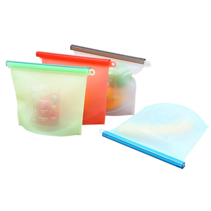 Resealable Clear Zippered High Quality Foldable Breast Milk Reusable Food Silicone Vacuum Storage Bags
