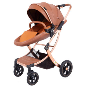 รถเข็นเด็กหนังแบบ<span class=keywords><strong>2</strong></span> in 1ทรงไข่หรูหรา - Product Image 3