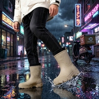 Bottes de pluie unisexes mi-mollet en PVC imperméables 2026 pour le lavage de voitures, l'agriculture et le nettoyage industriel – Vente en gros