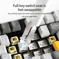 Ajazz Keyboard AK35I Gaming mekanik, papan ketik nirkabel dengan kabel layar dapat diganti panas RGB Backlit untuk PC Laptop Gamer