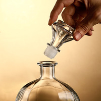 Bouteilles en Verre Vides Hautes Qualité Rondes Transparentes 1L pour Vodka, Liqueurs, Gin, Rhum et Tequila