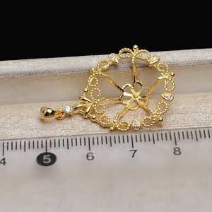 Base para Colgante de Plata S925, Accesorios para Perlas DIY, 12-13 Pulgadas, Soporte Vacío, Base para Colgante, Estuche de Joyería Semiterminado - Product Image 4