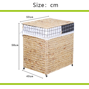 Cesta <span class=keywords><strong>de</strong></span> Almacenamiento Multifuncional Tejida a Mano con Jacinto <span class=keywords><strong>de</strong></span> Agua, Ecológica, <span class=keywords><strong>de</strong></span> Gran Capacidad, <span class=keywords><strong>para</strong></span> Alimentos y Papelería, Estilo Europeo - Product Image 6