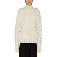 Vente en gros, pull basique à col haut et à manches longues, vêtements personnalisés, pull unisexe en viscose, pull pour femme