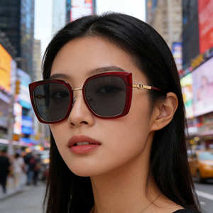 Gafas de Sol Polarizadas Extra Grandes de Moda Ks-3924 para Mujer, Protección UV400, Marco de Metal y Plástico, Lentes TAC, Color Negro - Product Image 5