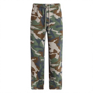 Pantalon de survêtement d'hiver pour femme, imprimé camouflage, taille mi-haute, cordon de serrage, coupe ample, 100% coton, jambe large, fabricant sur mesure, faible MOQ - Product Image 1