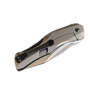 Couteau pliant en fibre de carbone, lame Wharncliffe en acier D2, manche en aluminium, incrustation triangulaire, tactique, EDC, camping, OEM - Product Image 3