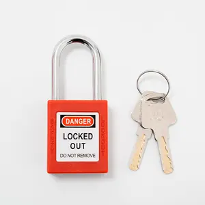Equipo Industrial Overhau 38Mm Plástico Nylon Rojo Seguridad Bloqueo Candado Bloqueo Tagout Master Key Candado Pad Lock para Loto
