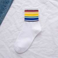 Chaussettes en coton 100% respirantes jetables personnalisées, tricotées, avec logo arc-en-ciel, pour le fierté lesbienne, gay, bisexuelle, trans, drag queen
