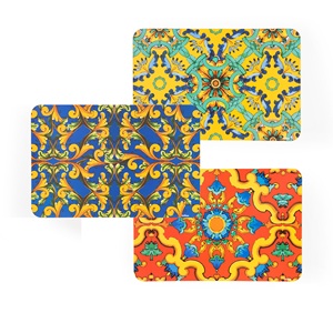 Set di 6 tovagliette Excelsa Trinacria in plastica 43x28,5 cm multicolor riutilizzabili stampate in stile mediterraneo - Product Image 1