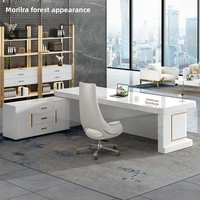 Table de direction blanche, table de beauté médicale, combinaison chaise et table, bureau moderne de luxe léger, table élégante pour femmes, table de président