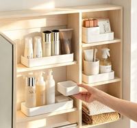 Organisateur de bureau empilable en plastique avec tiroirs et séparateurs pour ustensiles de cuisine, maquillage, cosmétiques et articles de salle de bain