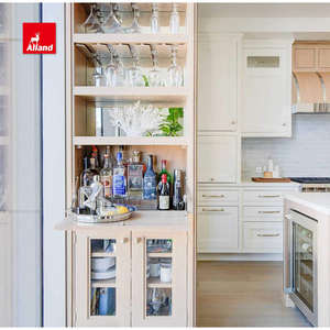 Armoire de cuisine en noyer avec cadre encastré de qualité supérieure, style shaker, finition teintée, avec poignées, luxe <span class=keywords><strong>et</strong></span> dessus blanc - Product Image 6