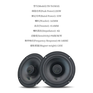 ลำโพงติดรถยนต์โคแอกเชียล 2 ทาง ขนาด 6.5 นิ้ว 4 โอห์ม สำหรับใช้งานทั่วไป - Product Image 3