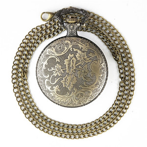 Reloj de bolsillo romano vintage, perfecto como regalo de joyería antigua, reloj colgante hueco con cadena, collar steampunk de medio cazador - Product Image 6