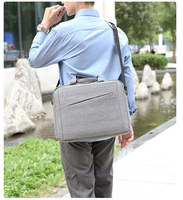 Grand sac fourre-tout en toile de polyester de 15.6 pouces, 17 pouces, 19 pouces, porte-documents de style simple pour hommes, sac de messager pour ordinateur portable et bureau