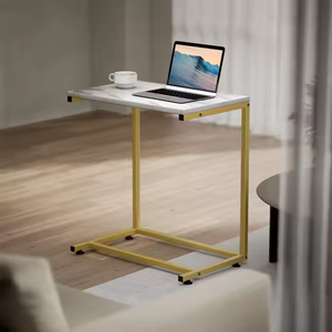 Personalizable Versátil Conveniente Madera Acero al carbono Base de metal Mesa de extremo Contemporáneo para apartamento para comedor Hotel Sala de estar - Product Image 4