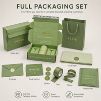 Emballage personnalisé en carton ondulé avec dorure à chaud pour cosmétiques, boîte d'expédition Matcha Green Tear Strip, boîtes d'abonnement