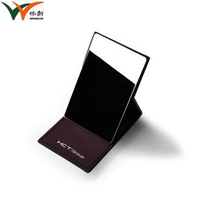 Promotional Items Brown <b>Rectangle</b> Pu Leather Desktop Compact Makeup <b>Mirror</b> - Product Image 3